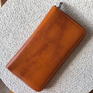 Dual Passport Holder Wallet Gallaway Leather Brown